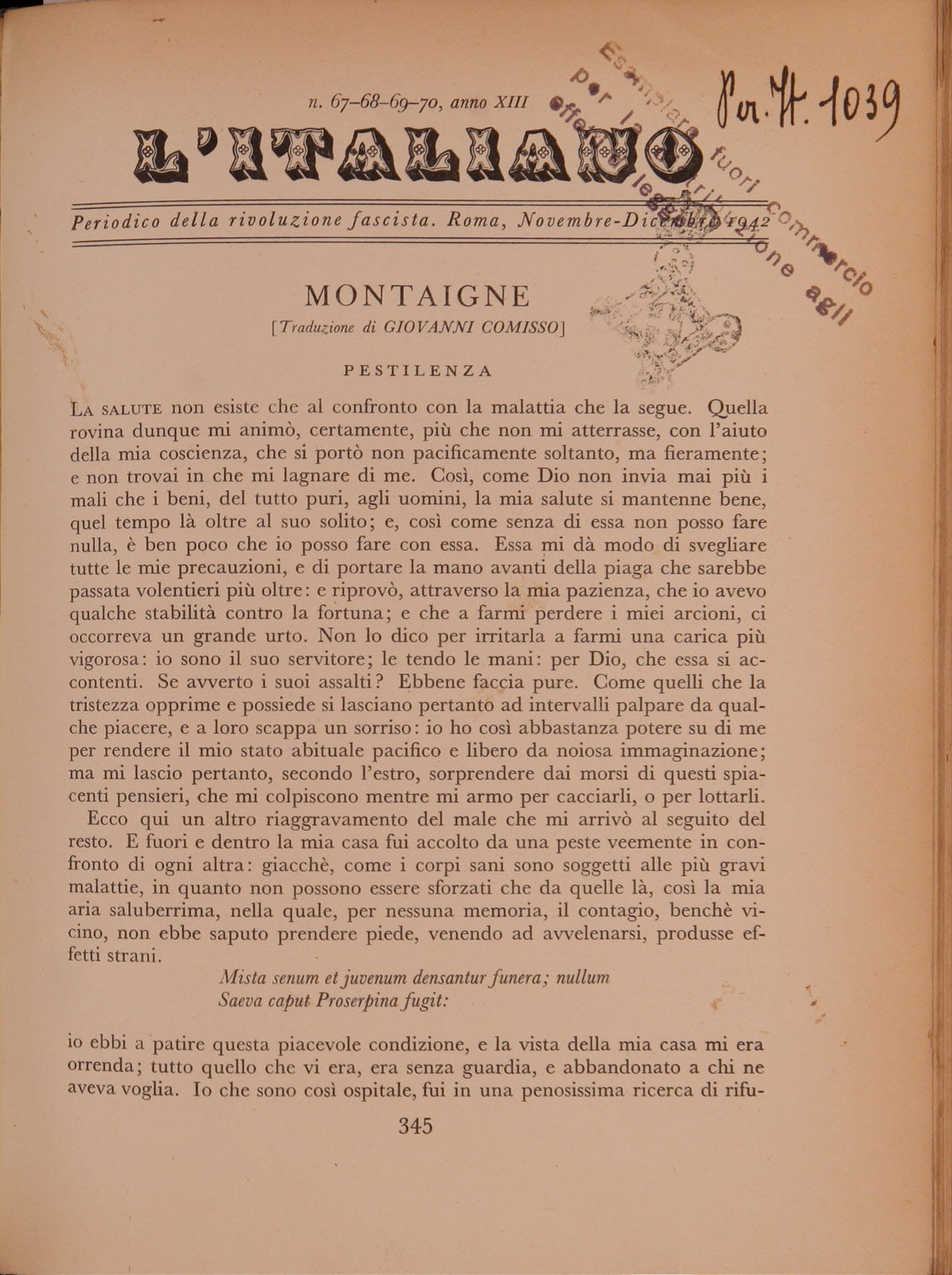 L'Italiano - 13 (1942), n. 67-68-69-70, pp. 398-404
